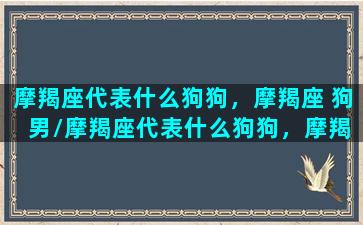 摩羯座代表什么狗狗，摩羯座 狗 男/摩羯座代表什么狗狗，摩羯座 狗 男-我的网站